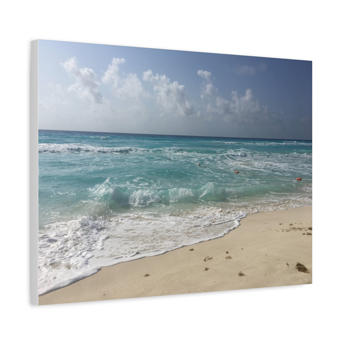 Canvas Wall Art - Beach Waves Blues Design