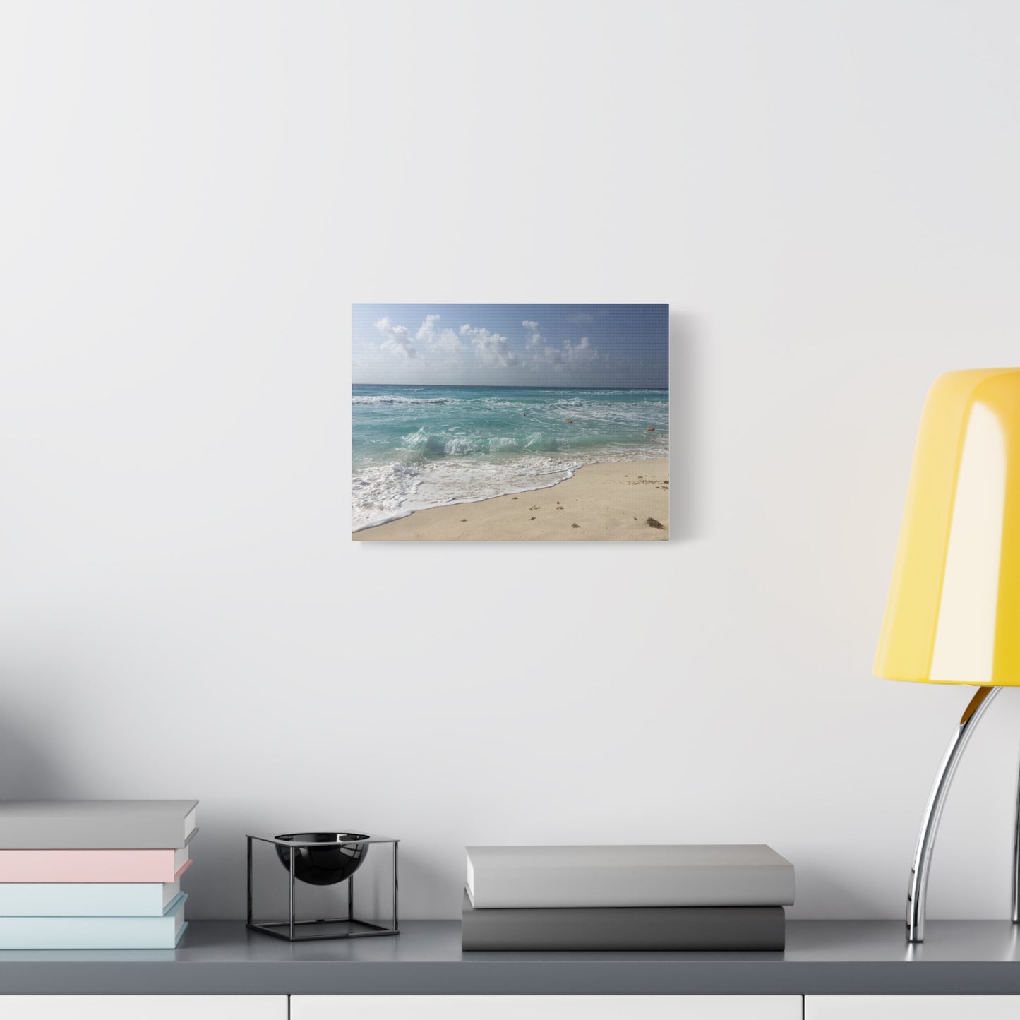 Canvas Wall Art - Beach Waves Blues Design