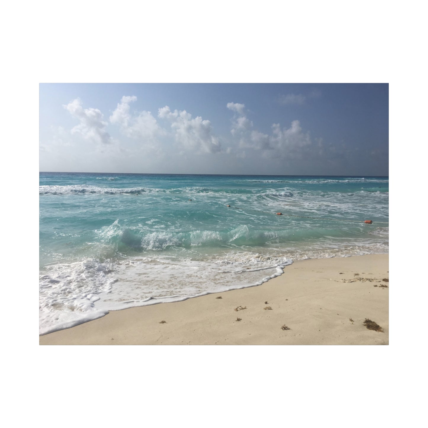 Canvas Wall Art - Beach Waves Blues Design