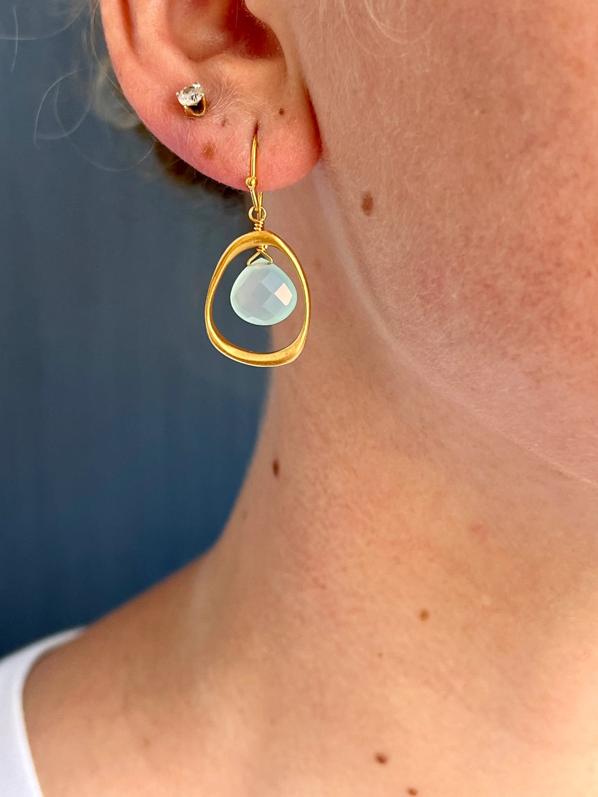open circles with chalcedony earrings
