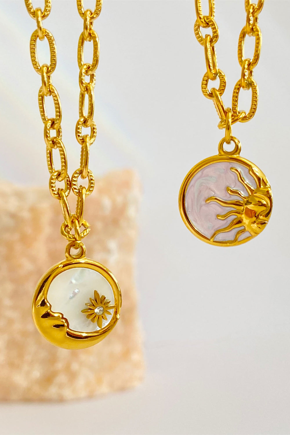 Sun and Moon Pendant Necklace