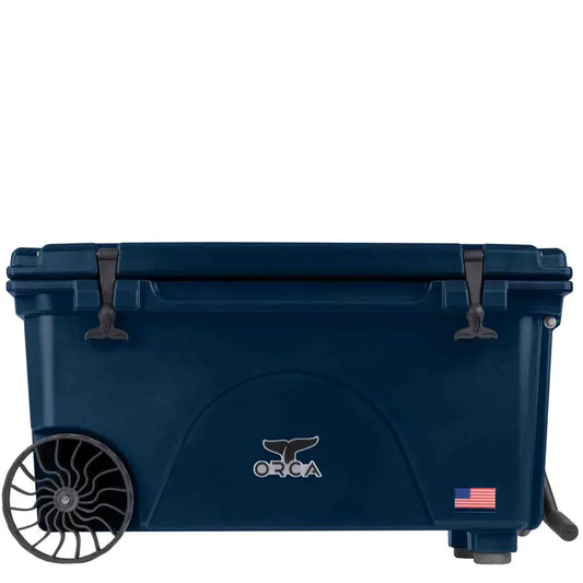 65 Quart Wheeled Cooler-Navy