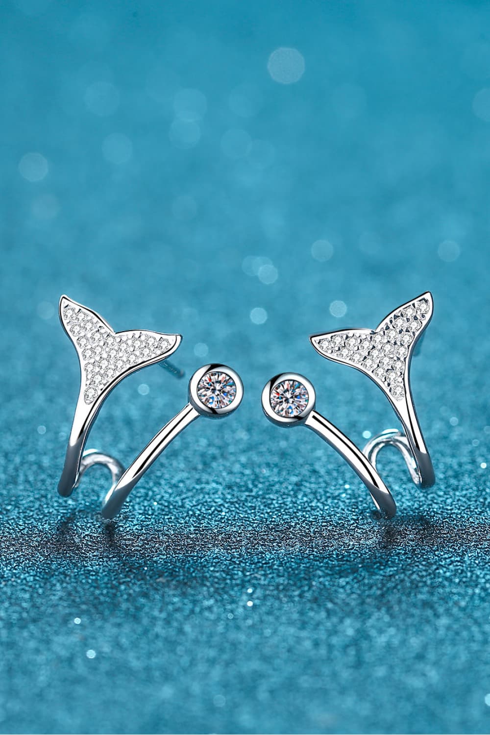 Fishtail Rhodium-Plated Earrings