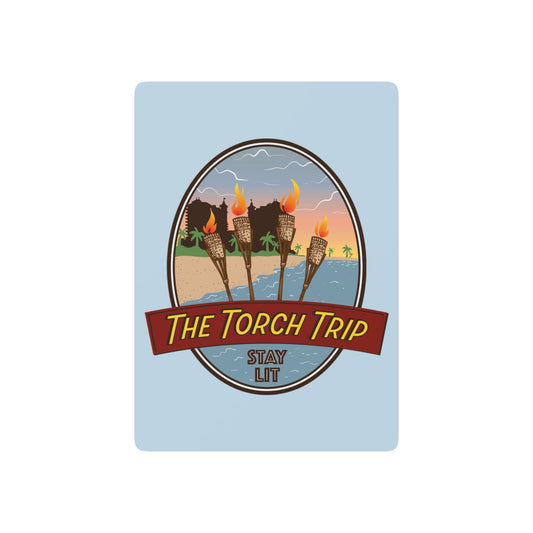 Torch Trip Poker Playing Cards — Beach Tiki Deck with “Stay Lit” Design