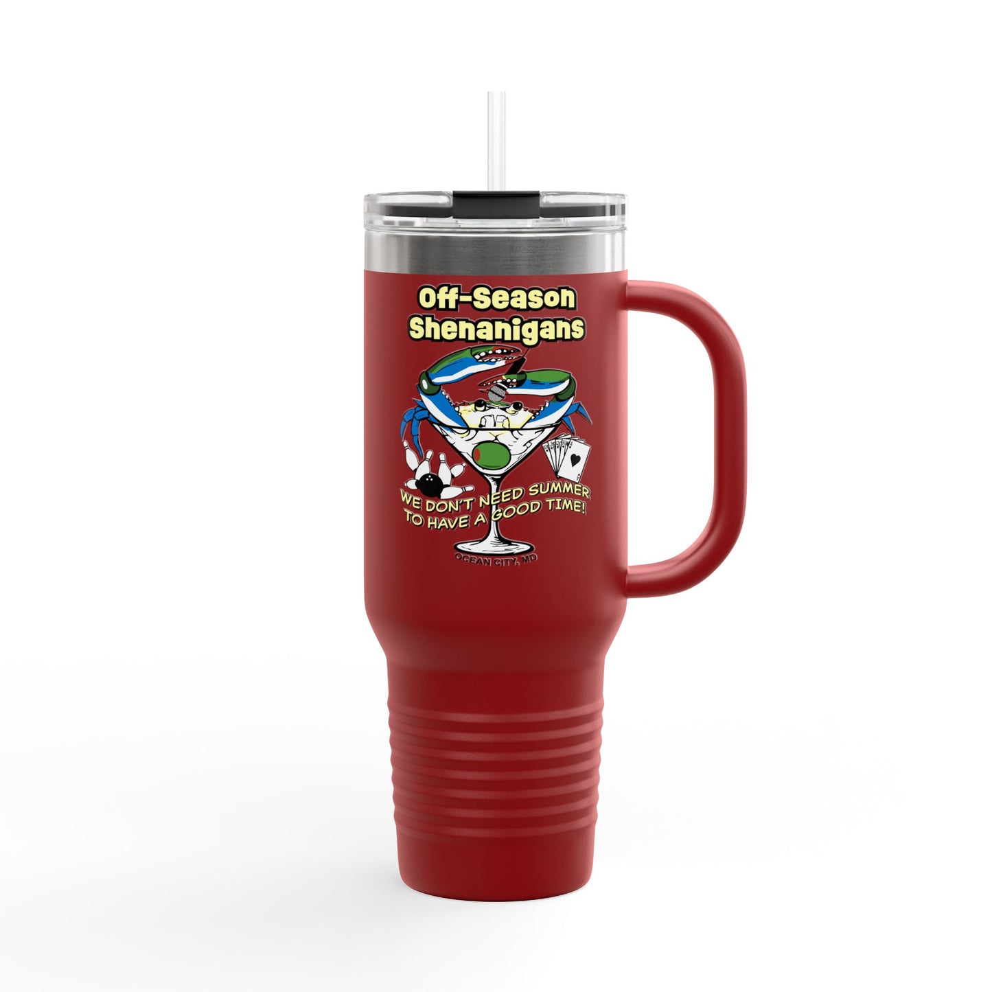 40oz Insulated Travel Mug — "Off-Season Shenanigans"