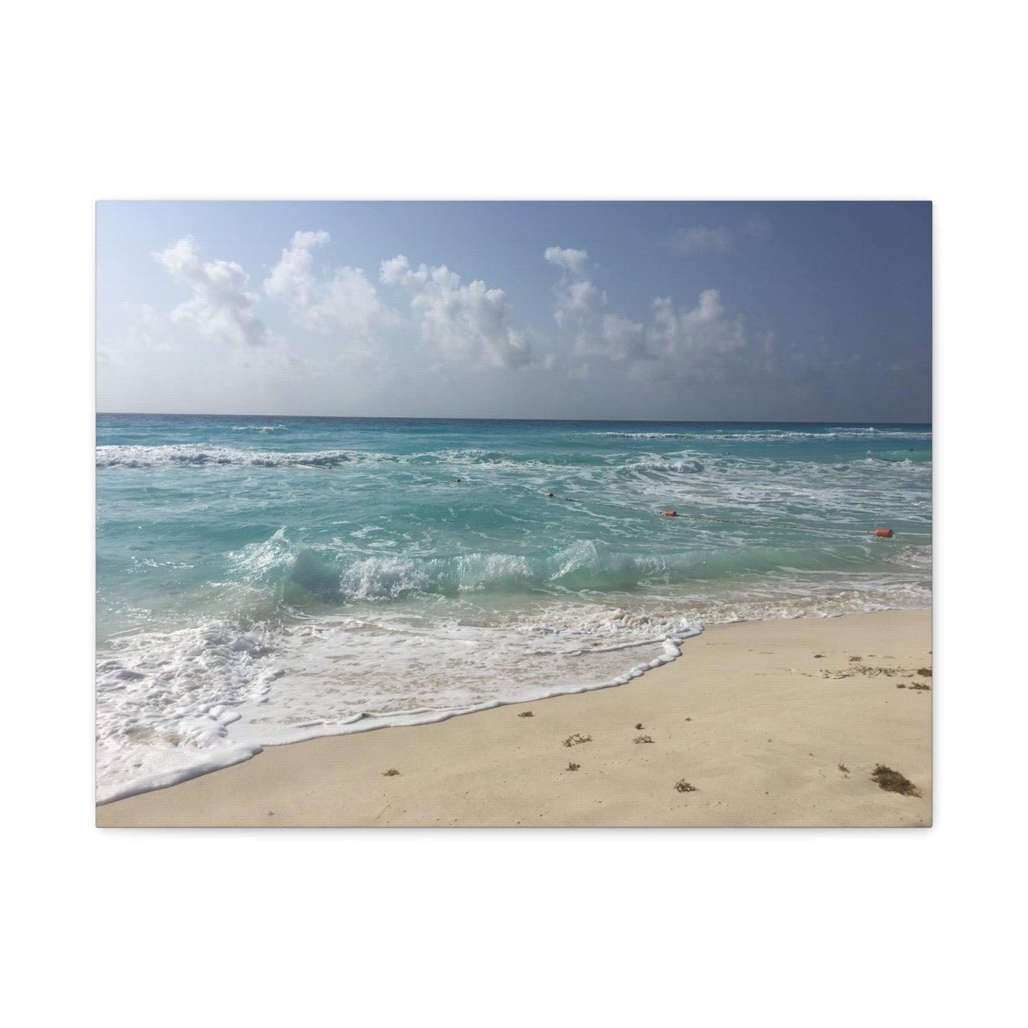 Canvas Wall Art - Beach Waves Blues Design