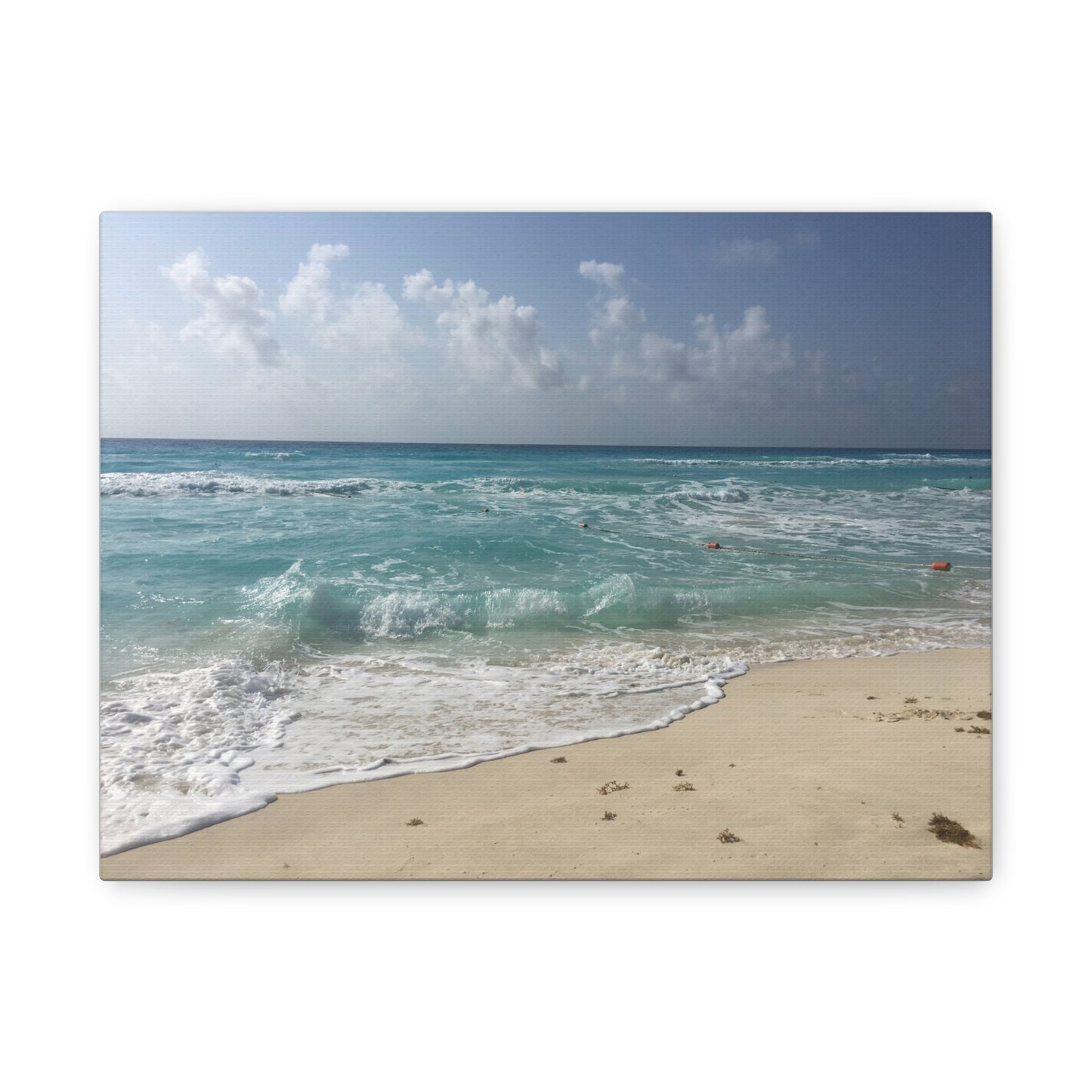 Canvas Wall Art - Beach Waves Blues Design