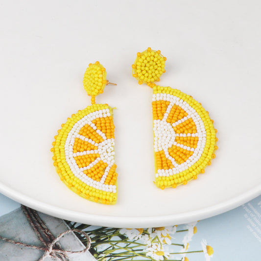 Orange Crush Beaded Earrings