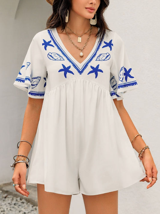 Seashell Half Sleeve Romper