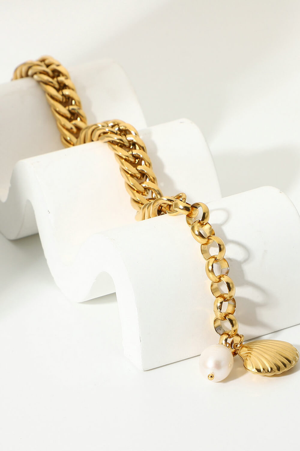 Shell and Pearl 18K Gold-Plated Bracelet