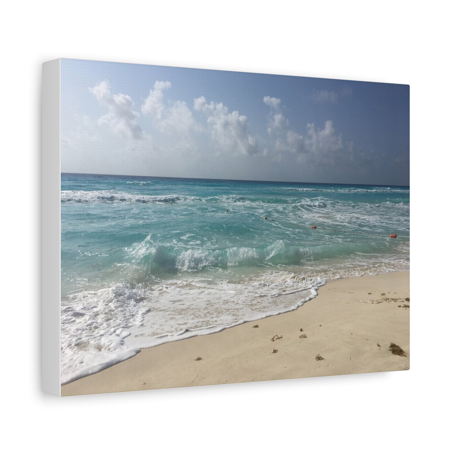 Canvas Wall Art - Beach Waves Blues Design
