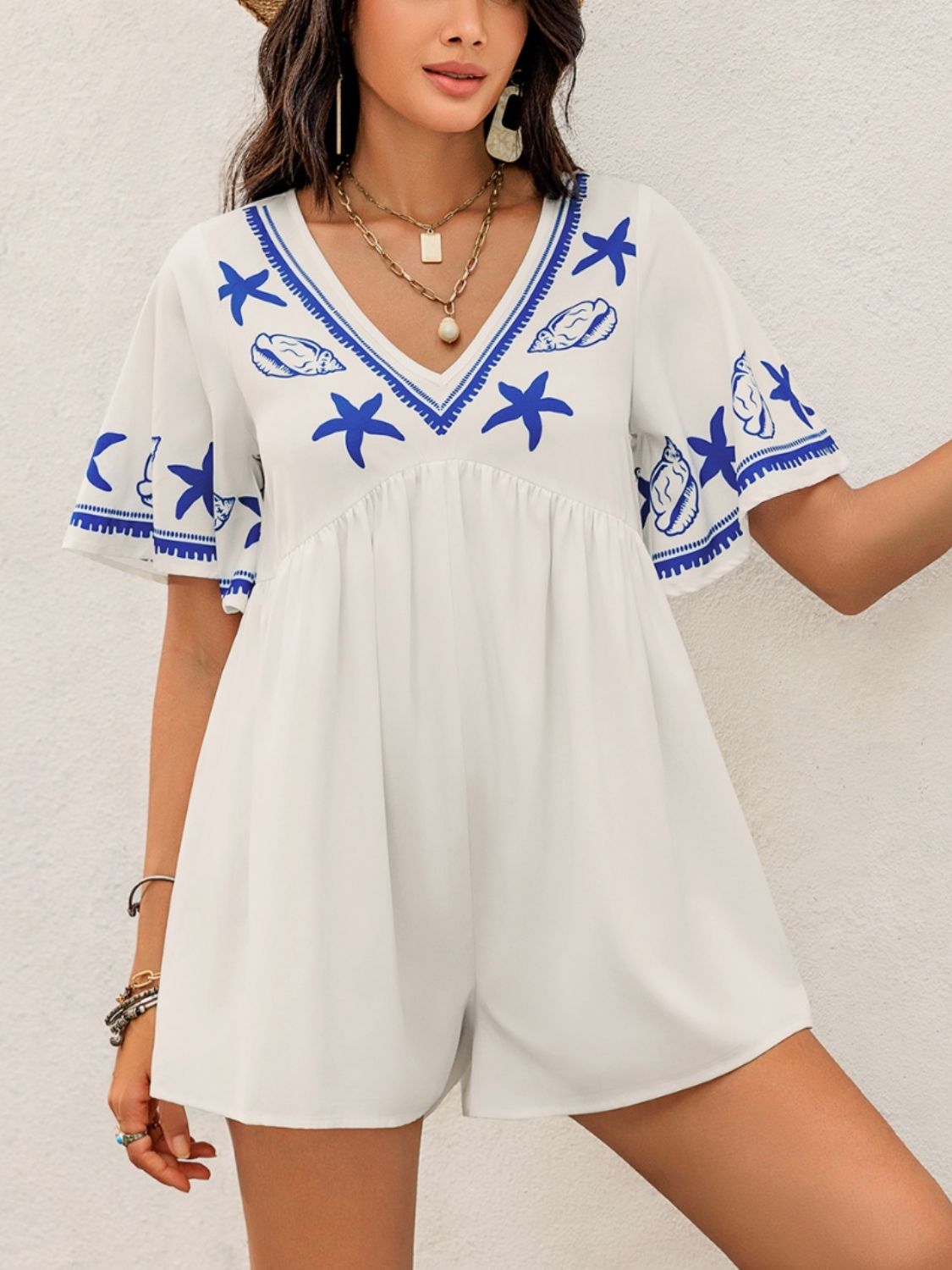 Seashell Half Sleeve Romper