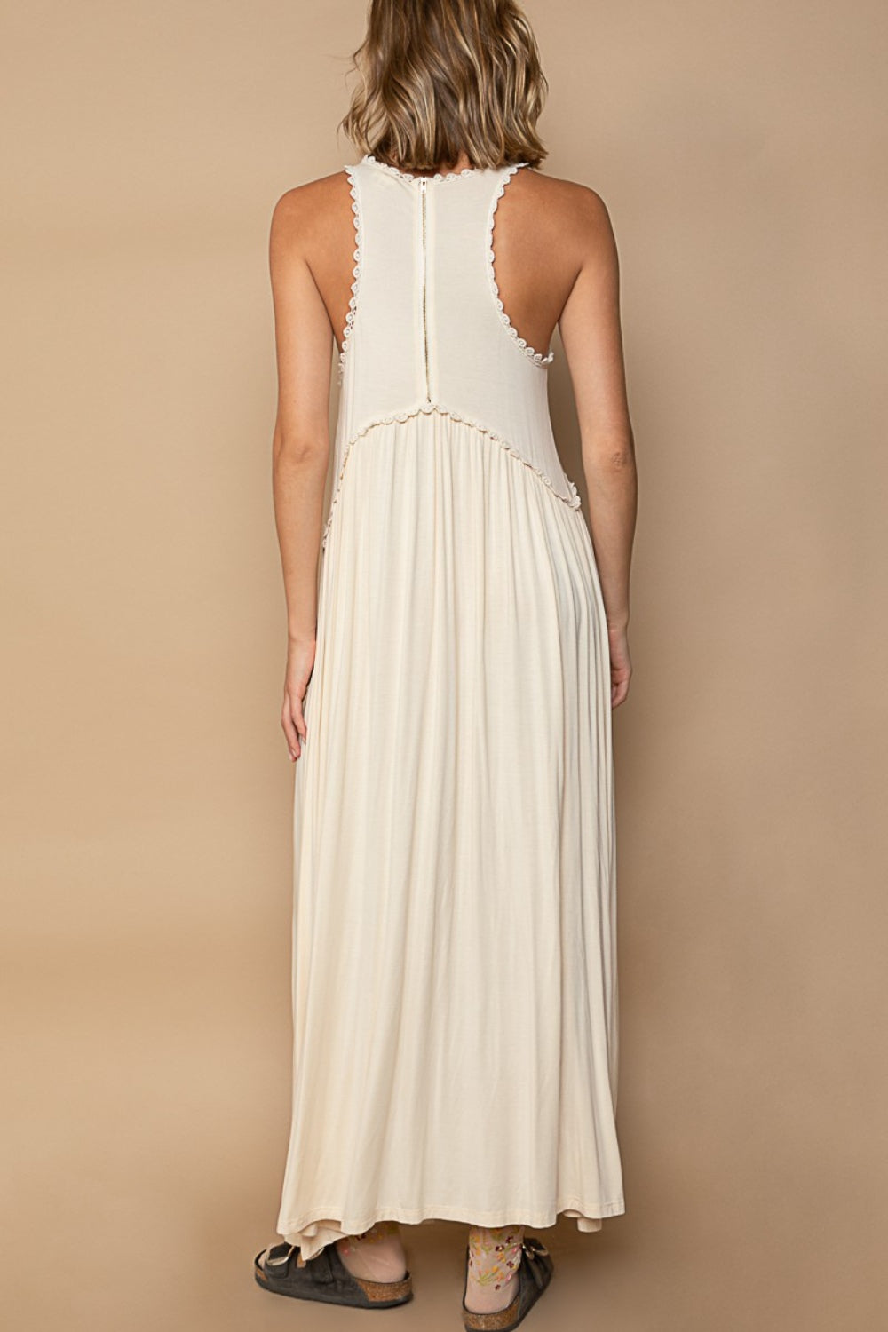 Sleeveless Maxi Dress with Back Zipper