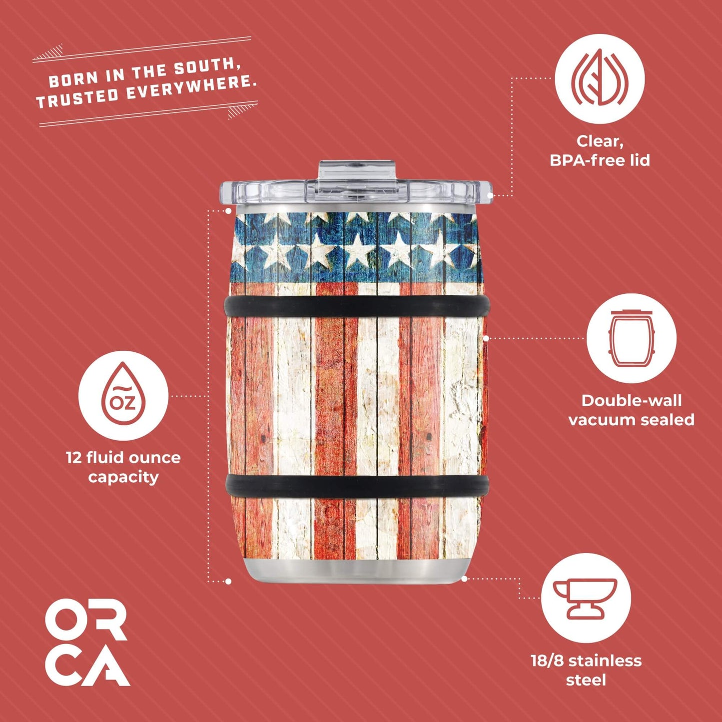 Barrel™ 12oz Vintage Flag